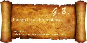 Gergelics Barnabás névjegykártya